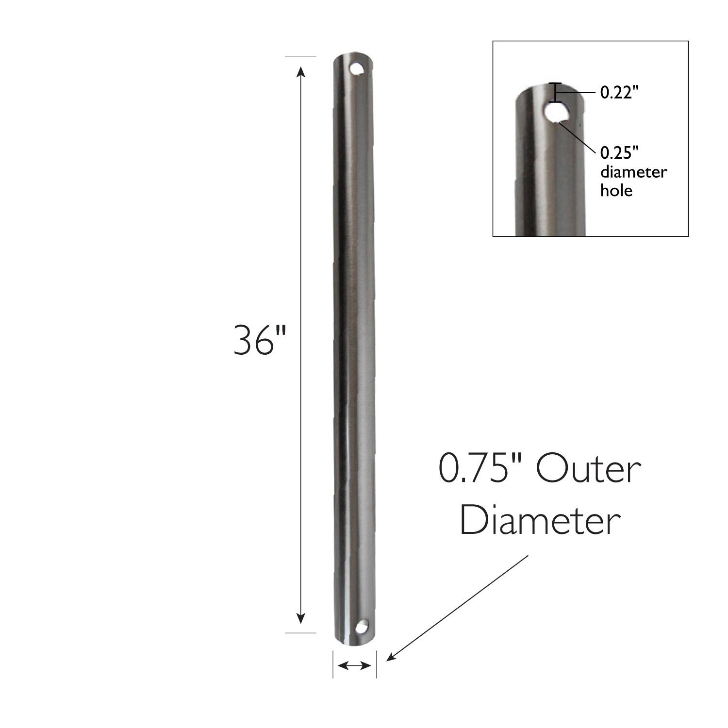 Design House 153486 Ceiling Fan Downrod 36", Satin Nickel Bed Bath